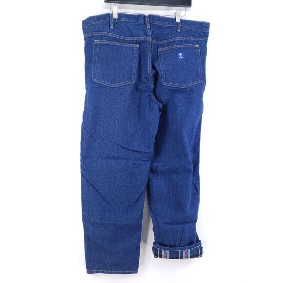 RK Brand Flannel Lined Jeans Men's Size 40x30 Dark Wash - Picture 1 of 10